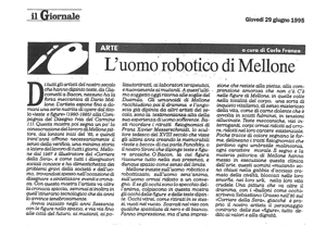 Articoli Mellone – L’uomo robotico di Mellone – Il Giornale giugno 1995