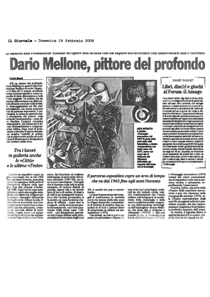 Articoli Mellone: Mostra alla Fondazione Stelline – Milano – Il Giornale – febbraio 2006